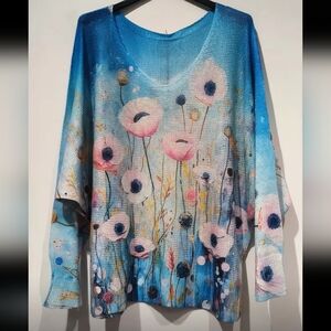 The Chandra Colorful Graphic Women's Top Made in Italy